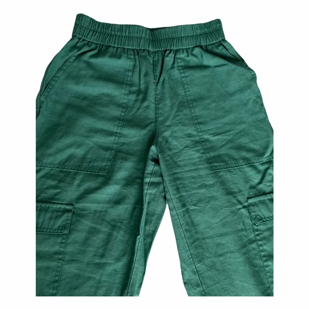 A New Day Teal Pants size XS side pockets light texture wide fitting. NWOT Olive - Picture 7 of 10